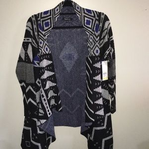 Aztec print, flowy open front cardigan